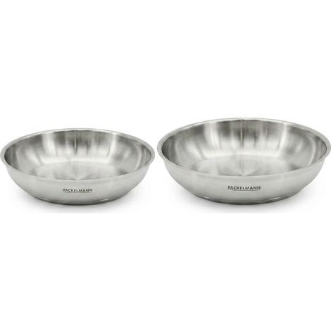 Lot de 2 poêles en inox 24 cm et 28 cm Fackelmann InoGrip (1/5)