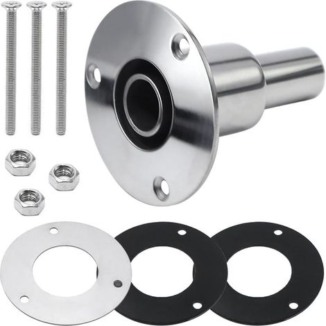 Raccord de Échappement Chauffage Diesel-24mm Acier Inoxydable Pot échappement de Bateau Tête Droite avec Boulons Écrous Joints pour Bateau Marine Voiture Camions (1/5)