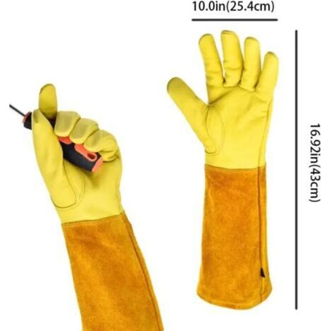 Gants de jardinage unisexes, respirants, en cuir résistant aux épines, une excellente idée cadeau pour les jardiniers - M (1/5)