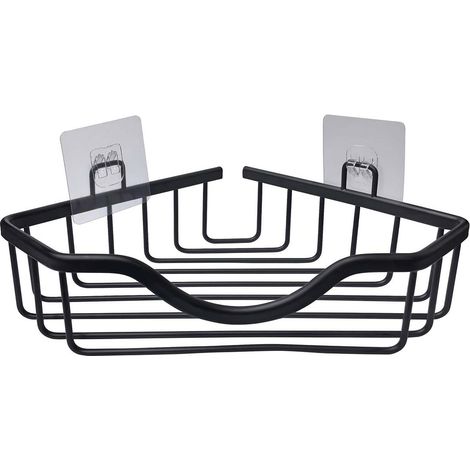 Panier de Douche Angle Adhésif "Filaire" 30cm Noir
