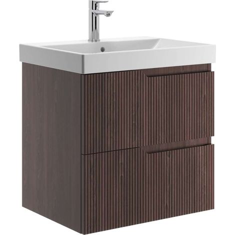 Jika Cubito Style - Mueble lavabo, 55x57x45 cm, 2 cajones, nogal oscuro H40J4404023561 (1/3)