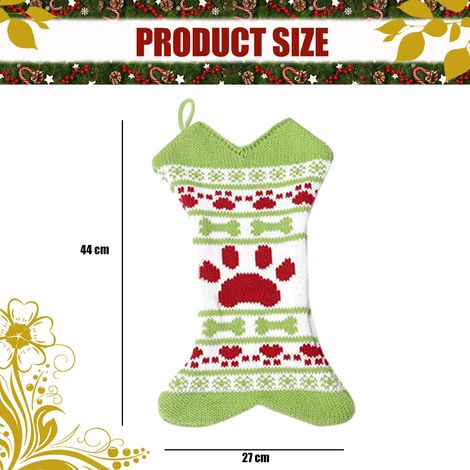 Chaussettes de Noël tricotées pour chiens, chaussettes en forme d'os/de poisson pour chiens, décoration de Noël (1/3)