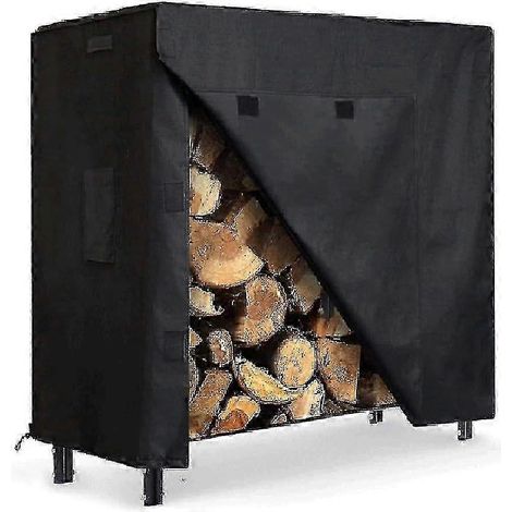 Ensemble combiné de râtelier à bois couvert de 1,2 m, râtelier à bois extérieur étanche, râtelier d'empilage robuste pour cheminée, compatible avec le stockage de bois sur terrasse, empilage de bois e (1/5)