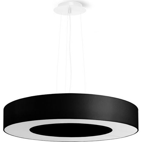 Lampada a Sospensione Cilindrica Nera 50cm E27 Lámpara colgante cilíndrica Negra 50cm E27 (1/5)