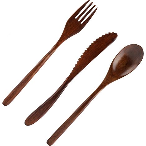 Japanisches wiederverwendbares Bambus-Essgeschirr-Set (Messer, Gabel, Löffel) (1/5)