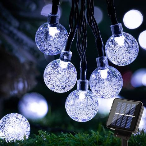 Guirlande Lumineuse Extérieure Solaire Noël Guinguette Blanc Froid 30LED 6,5m Boule Solaire Extérieur Jardin Imperméable Lumière Décoration Thanksgiving Maison Chambre Jardin Terrasse Patio (1/5)