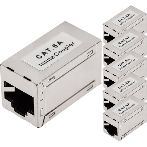 BeMatik - Coupleur Keystone RJ45 femelle vers femelle Cat.6a FTP pack de 6 unités (1/5)