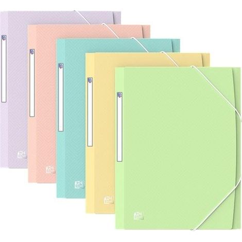 Carpeta con banda elástica A4+ Oxford de tonos pastel urbanos