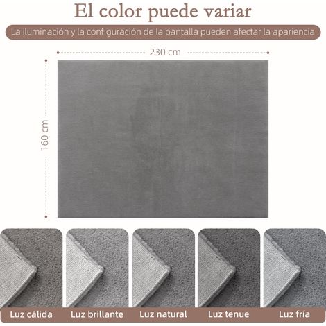 Tapis de salon 160 x 230 cm, lavable en machine, à poils longs, style moderne, gris clair, idéal pour le salon ou la chambre. (1/5)