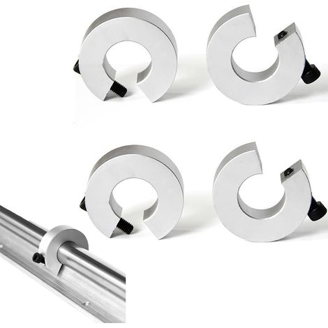 Lot de 4 butées de rail linéaire SBR SBR20 - Anneau de fixation pour rail linéaire SBR20 - 20 mm - Pour rail linéaire SBR20 - Pièces CNC - Outil de délimitation d'arbre - Anneau de fixation en alliage (1/5)