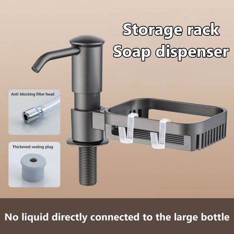 Detergent Presser - Support Pour Liquide - Adapté Évier Cuisine - Diamètre Ouverture 24 À 40 Mm - Rotation 360° - Tube Aspiration Épais - 1 Pièce (1/5)