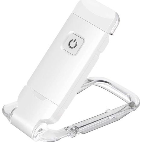 Lampe de lecture LED portable rechargeable par USB avec pince pour la lecture au lit, luminosité réglable, lampe marque-page à intensité variable (blanche) (1/5)