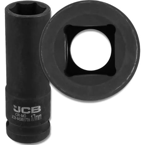 JCB Tief-Schlagschrauber-Steckschlüssel, dünnwandig, 1/2" Cr-Mo, 6-kant, 17 mm