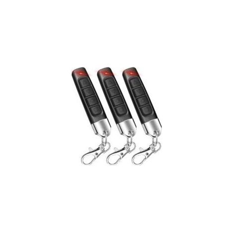 Télécommande de porte de garage (433 MHz), 3 boutons – Duplication universelle, portée de 50 m – Crezuo-Chrom