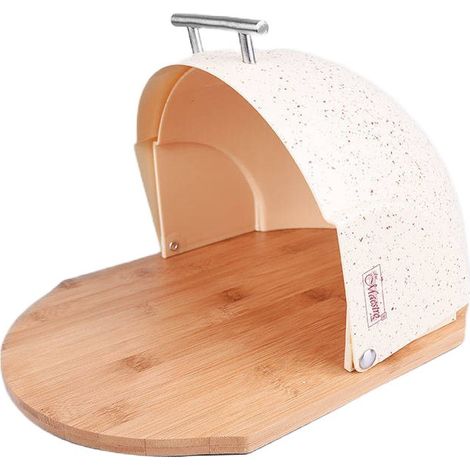 Maestro MR-1678-BR Brotkasten de Brotaufbewahrungstisch, Schiebedeckel, Vorratsbehälter und Wiener Gebäck, Modernes Design, Beige (1/3)