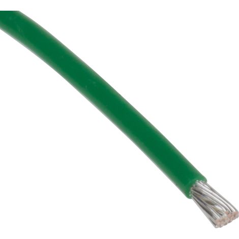 Fil de câblage à gaine PTFE RS PRO, 0,34 mm², 22 AWG, 200°C max, PTFE Vert, 100m ( Prix pour Bobine de 100 Mètres )