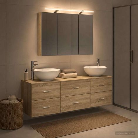 vidaXL Bathroom Furniture Set 4 pcs Sonoma Oak (1/5)