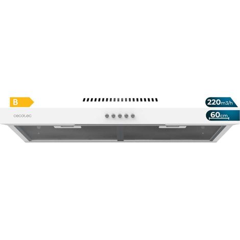 [PRODOTTO USATO] Cappa aspirante convenzionale Flux CM 602200 White B larga 60 cm, finitura bianca, potenza di aspirazione di 220 m3/h, motore da 70 W, classe B, controllo meccanico, 3 livelli di pote