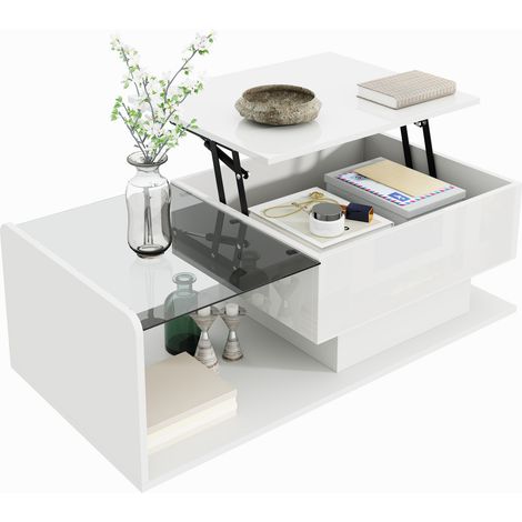 TABLE Multifonctionnelle Moderne Haute Résistance Particle Board Blanc 100.00x50.00xH cm (1/5)