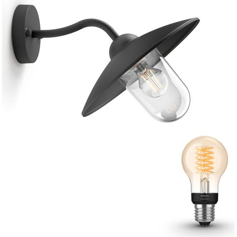 Philips Hue Hammock Applique murale d'extérieur E27 (Noir) Lumière blanche chaude - White Filament (1/5)