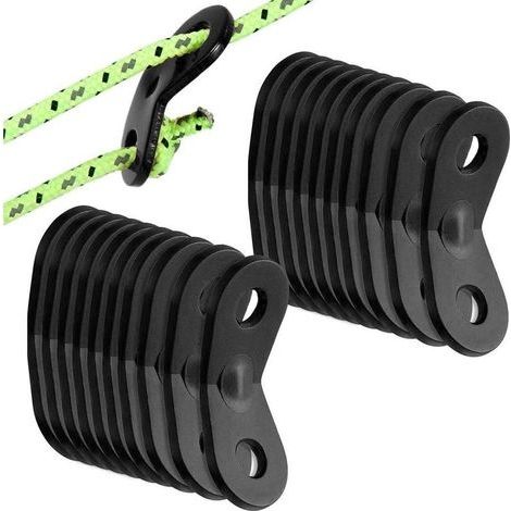 Lot de 20 tendeurs de corde en alliage d'aluminium pour tente de camping, résistants et antidérapants. (1/5)