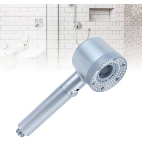 Cabezal de ducha flexible de alta presión con filtro integrado  Conjunto de cromo y plástico  25 cm y 700 g  Cabezal de ducha de mano con varios tipos de chorro y mayor presión de agua. (1/5)