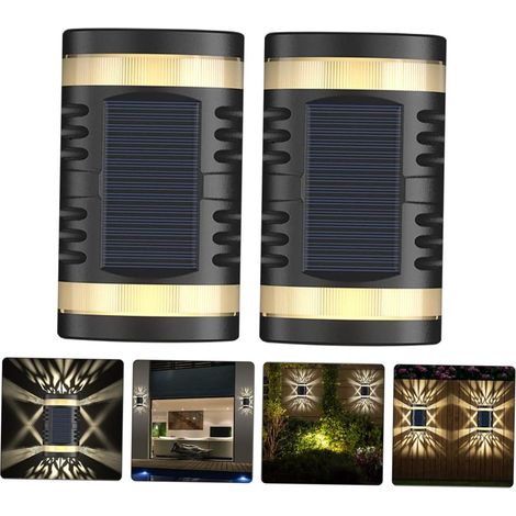 2 Pièces Applique Murale Solaire Lumière Solaire Décor Lampe De Mur à La Maison Applique De Jardin Ornement De Lampe Murale Veilleuse Solaire Imperméable Rondelle De Mur Abdos (1/5)