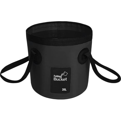 Foldable Bucket, 20L Portable Collapsible Container Bucket, Black (1/5)