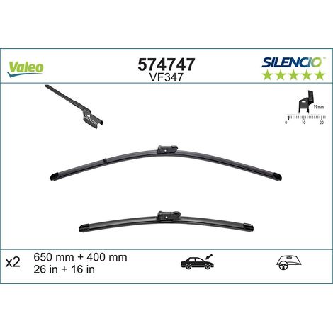 Balai d'essuie-glace Valeo 574747 CITROËN 1272102 1608392780 1608392980 (1/5)