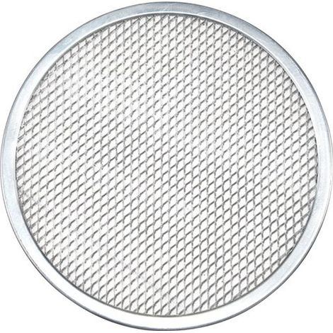 Pizzablech, Pizzaofenblech, Pizzaofen, Rundes Blech, Backrost, Pizza, Aluminium, Silber, 30 cm (1/5)