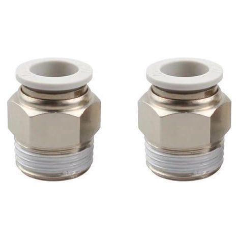 2pcs Connecteur Rapide d'air raccords Pneumatiques Connecteur Raccords Rapides Dia 8mm(Blanc,PC-8-02) (1/5)