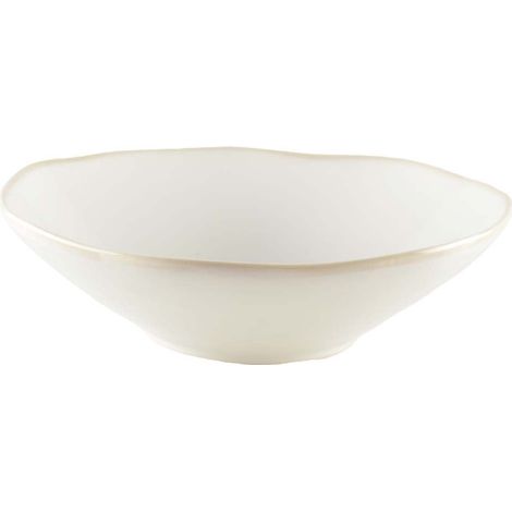 Assiette Creuse Ronde en Porcelaine Blanche pour Service de Table, 21 x 21 x 6,3 cm - PANGIVO (1/2)