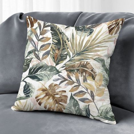 Housse de coussin floral décoratif, décoration maison moderne intérieur,50×50cm (1/5)