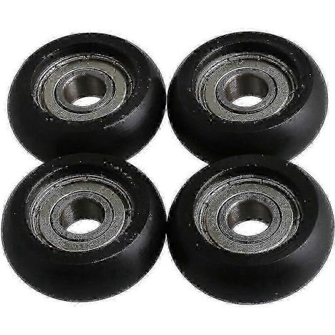 Poulies de guidage en acier noir 8x32x12 mm avec roulements à billes (lot de 4) (1/2)