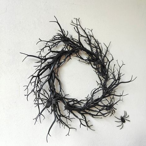 Guirlande Halloween - Guirlande Porte Extérieure Intérieure - Branches Séchées Naturelles - Décor Automne Noël - 1 Pièce (1/4)