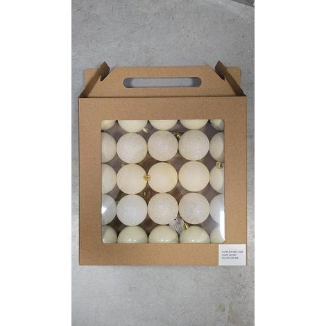 Lot de 25 boules de Noël Jokli en plastique écru D. 60 mm - Feeric lights & christmas (1/5)