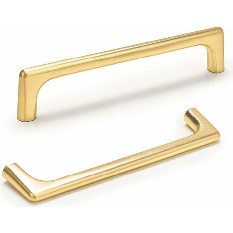 Furniture knobs and handles, Set of 2 gold handles, gold furniture handles, zinc alloy kitchen cabinet handles, 128mm hole centers, gold