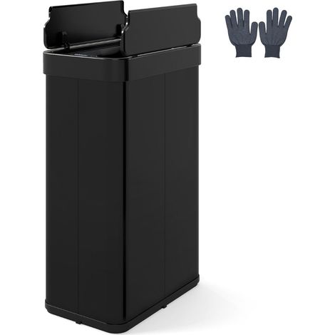 Pattumiera automatica da 60 litri 40 x 26,5 x 76,5 cm sensore di movimento chiusura ammortizzata design moderno acciaio inox nero 200019114