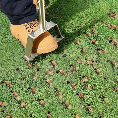 Aérateur de pelouse manuel en acier inoxydable, cultivateur sol jardin détachable (1/4)