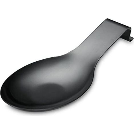 Löffelablage in Mattschwarz, Herdlöffelhalter aus Edelstahl, Küchenutensilienhalter für Schöpfkellen, Zangen, Pfannenwender, Herdlöffelhalter (1 Stück – 24 cm) (1/4)