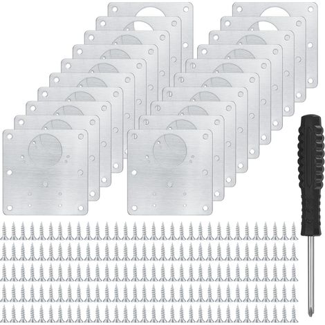 20pcs Plaque Réparation Charnière Armoire, 160 Vis (1/5)