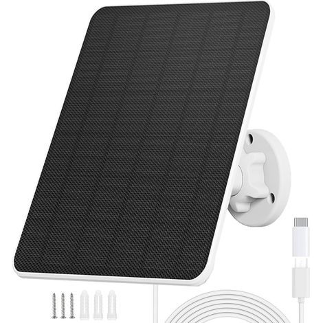 x 6-W-Solarpanel, 5 V DC, monokristallines Silizium, IP65, 3 m Kabel, für Kamera und Türklingel (1/5)