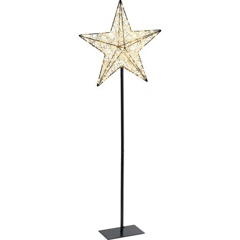 Decorazione LED da giardino a stella Metallo Nero Sannan