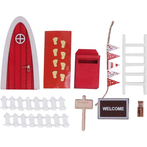 Kit de Porte Féerique de Noël pour Maison de Poupée - Modèle en Bois Miniature DIY pour Enfants, Éducatif et Créatif (1/5)