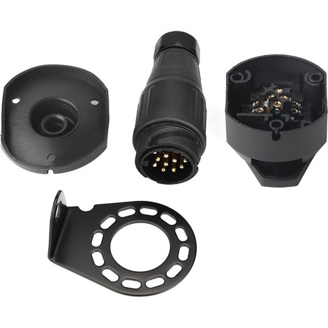 Fiche Prise Remorque Connecteur Adaptateur Support 13 Broches 12V pour Caravane Attelage Barre de Remorquage (1/5)