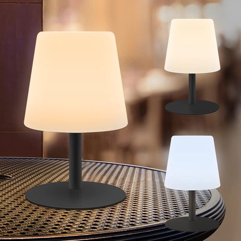 ZOLGINAH Lámpara de mesa inalámbrica, blanco cálido y blanco frío, 4 niveles de brillo, luz nocturna LED, lámpara de noche impermeable IP44 para sala de estar, dormitorio, jardín, camping (pantalla PE (1/5)