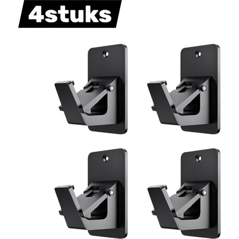 Support tringle rideau de douche noir, fixation 3M sans perçage ni colle, universel résistant aux chocs, pour salle de bain, chambre, cuisine, lot de 4 supports (1/5)