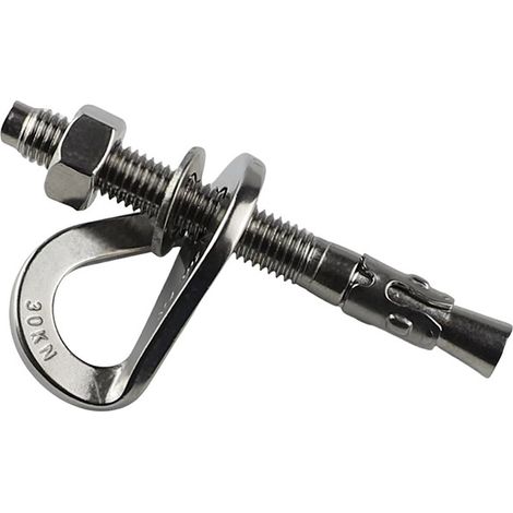 Stainless steel 304 rock piton hanger, outdoor climbing equipment, climbing protection station anchor point, 25, 30, 35KN expansion bolt - M8-25KN - pre-embedded body (1/4)