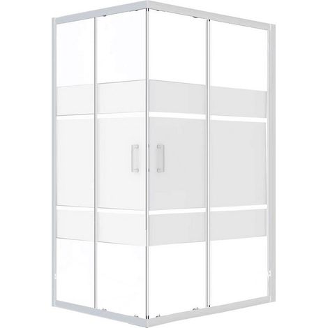 Box Doccia Rettangolare Serigrafato 68-80/88-100x190h 6mm Cromato - Imperia