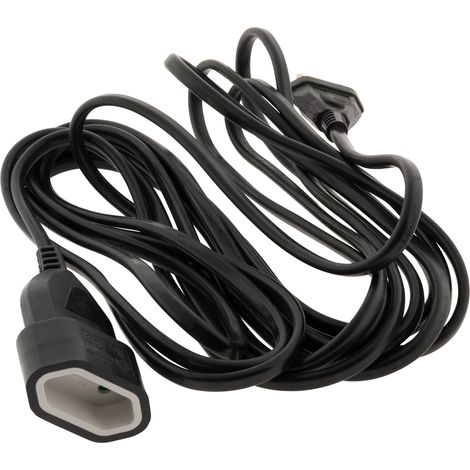 Zenitech – Rallonge de câble HO5VV-F 2x1mm² – Longueur 5m – Couleur noir – Alimentation fiable pour usage professionnel